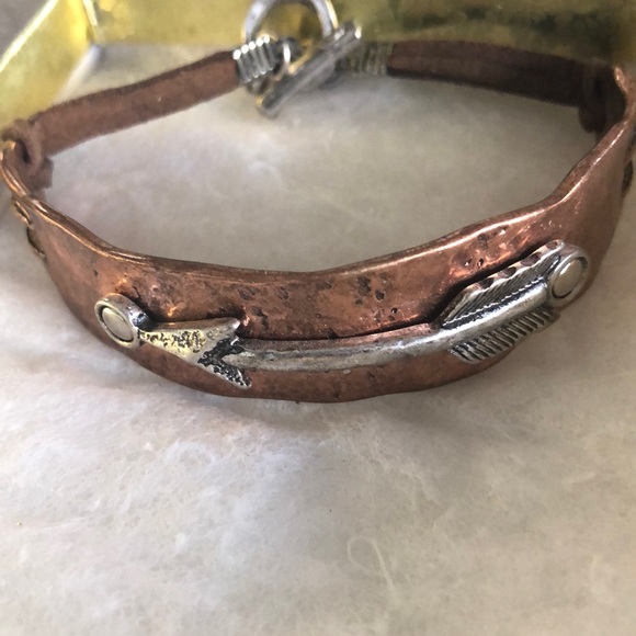 Brass arrow boho bracelet - Picture 1 of 6